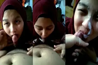 Sepong Kontol Sampai Crot Di Muka Cewek Jilbab Hot